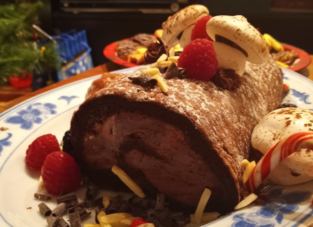 Bûche de Noël caramel-chocolat