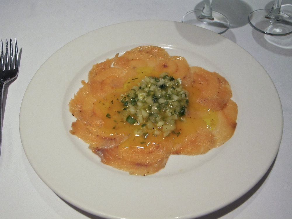 Carpaccio de saumon fumé