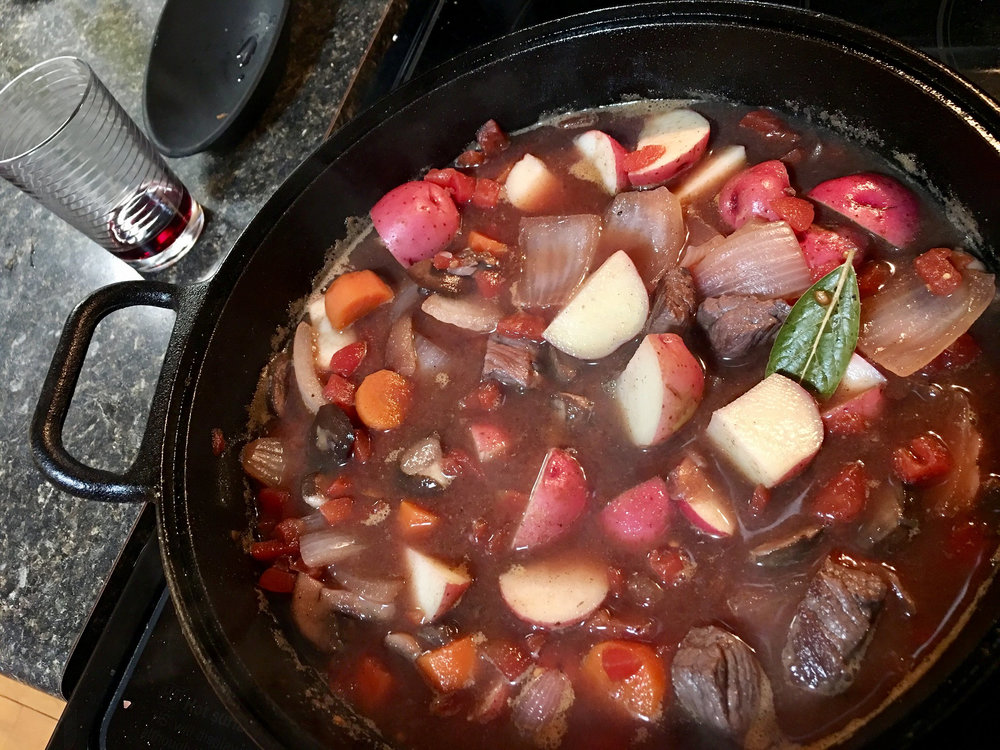 Ragoût de bœuf au vin rouge