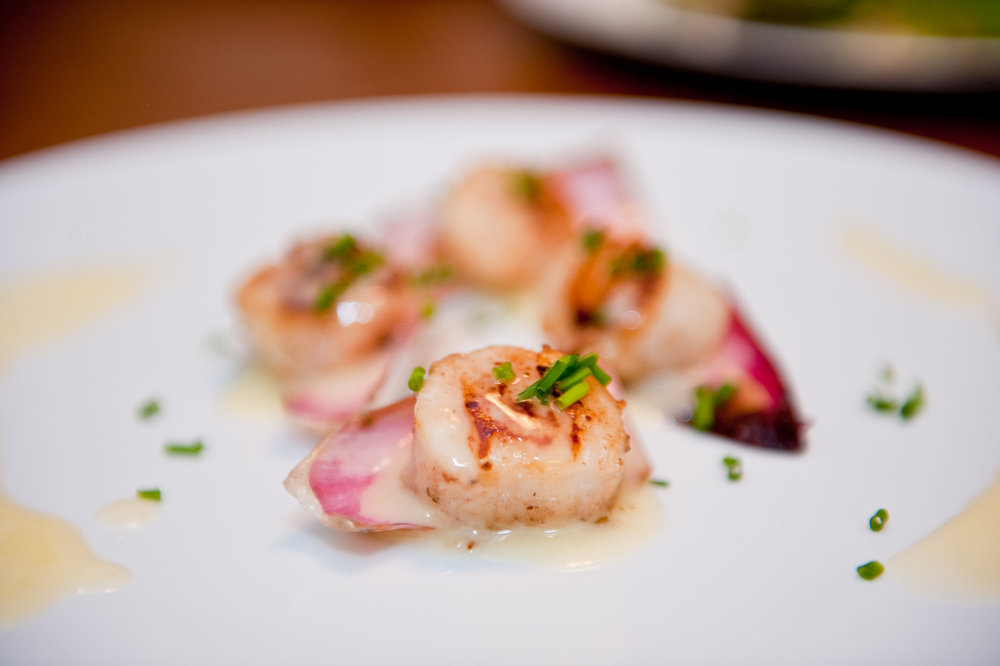 Coquilles Saint-Jacques avec une sauce citronnée